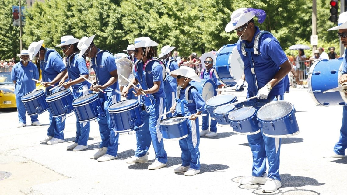 matching band in Annie Malone parade